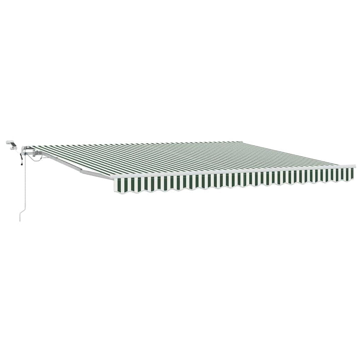Markiseduge Grøn og Hvid 400 × 300 cm Polyester