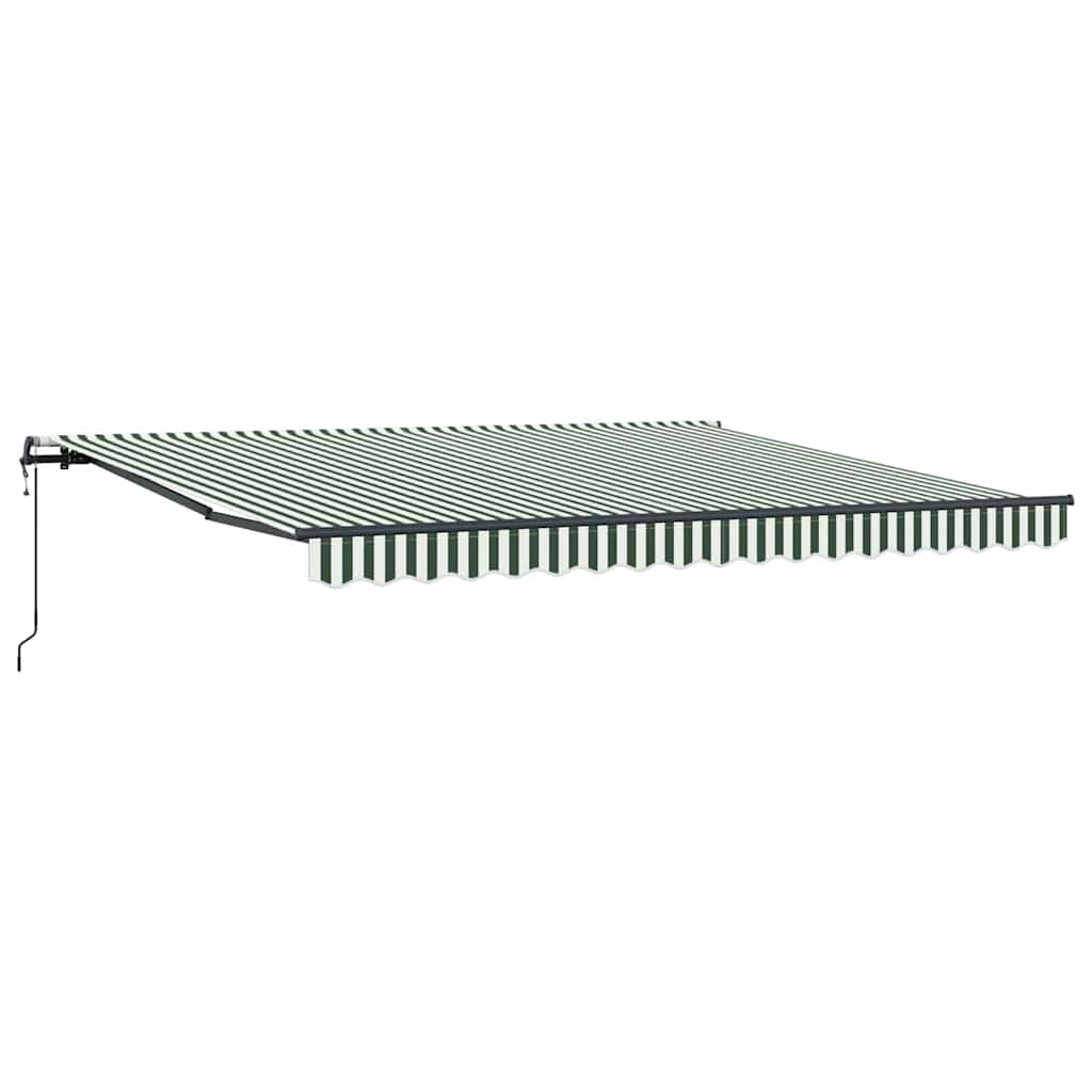Udtrækkelig markise Grøn og Hvid 400 × 300 cm Stof og aluminium
