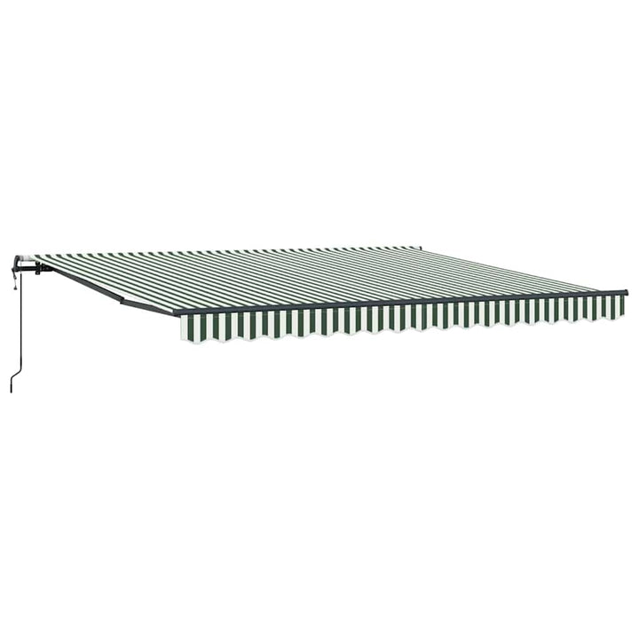 Udtrækkelig markise Grøn og Hvid 400 × 300 cm Stof og aluminium