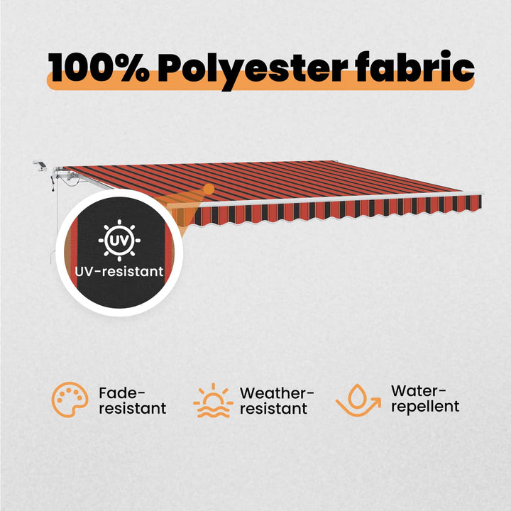 Udtrækkelig markise Orange og Brun 400 × 350 cm Polyester