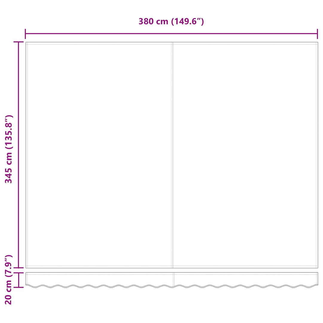 Utrækkelig Markise Flerfarvet 400 × 350 cm Polyester og Stål
