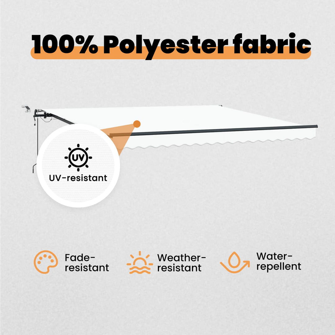 Udtrækkelig markise Hvid 400 × 350 cm Polyester