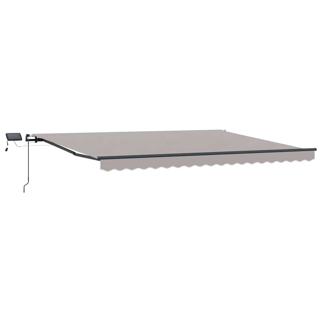 Udtrækkelig markise Lysegrå 400 × 350 cm Stof og aluminium