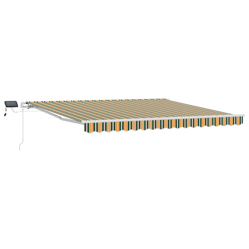 Udtrækkelig markise Grøn og gul 400 × 300 cm Stof og aluminium