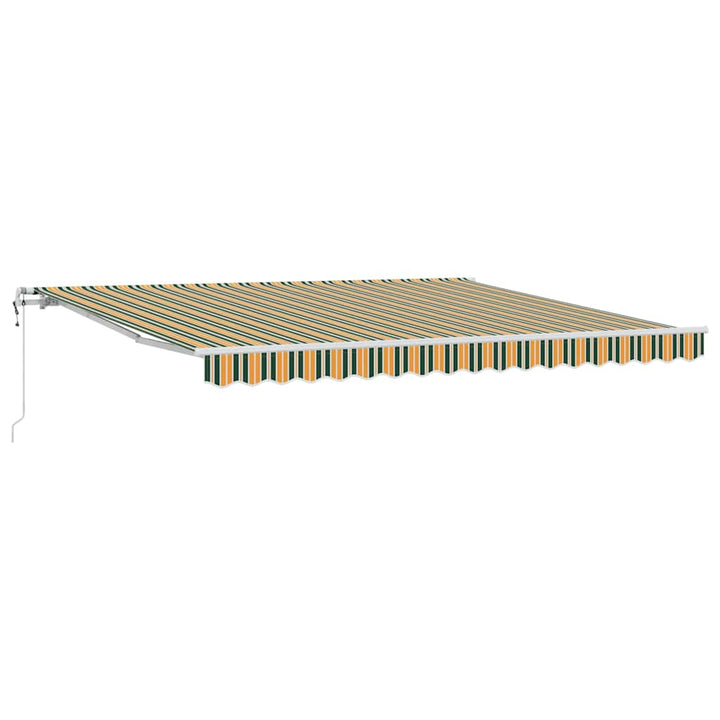 Udtrækkelig markise Grøn og gul 400 × 350 cm Stof og aluminium