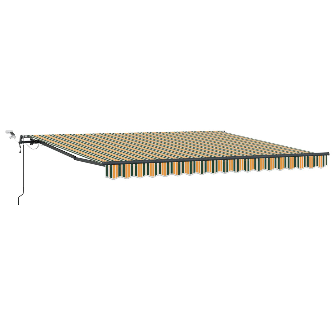 Udtrækkelig markise Grøn og gul 400 × 350 cm Polyester