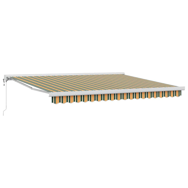 Udtrækkelig markise Grøn og Hvid 400 × 350 cm
