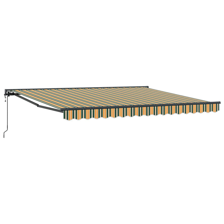 Udtrækkelig markise Grøn og Hvid 400 × 350 cm Polyester