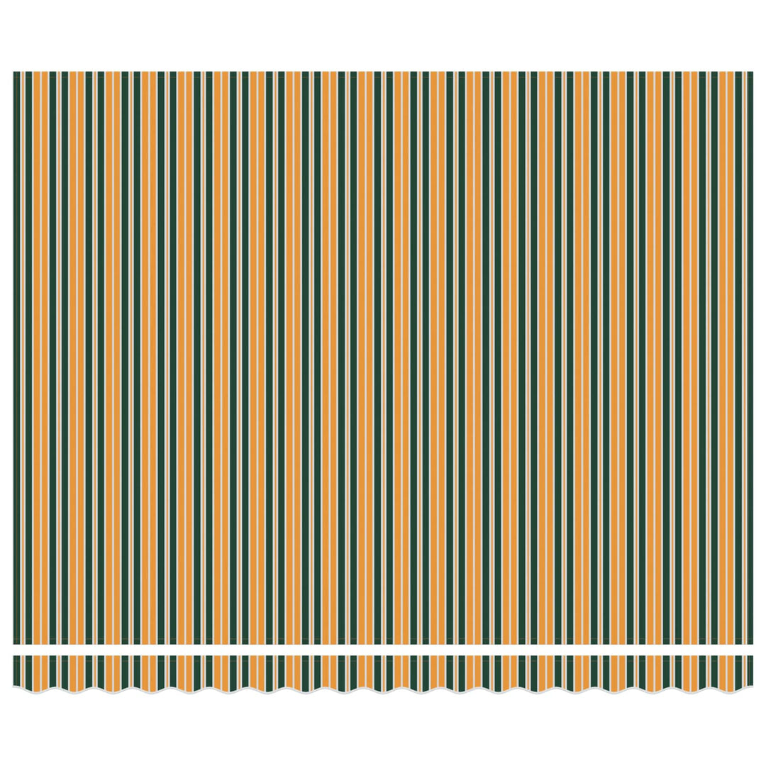 Udtrækkelig markise Grøn og Hvid 400 × 350 cm Polyester