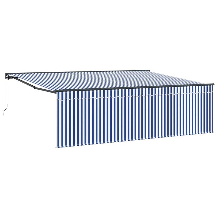 Udtrækkelig markise Blå og Hvid 400 × 300 cm
