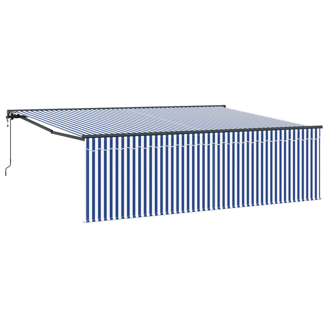 Udtrækkelig markise Blå og Hvid 400 × 300 cm