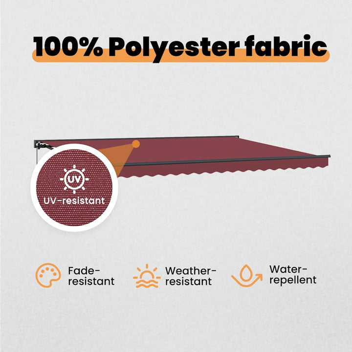 Markiseramme Bordeaux 450 × 300 cm Polyester med PU belægning