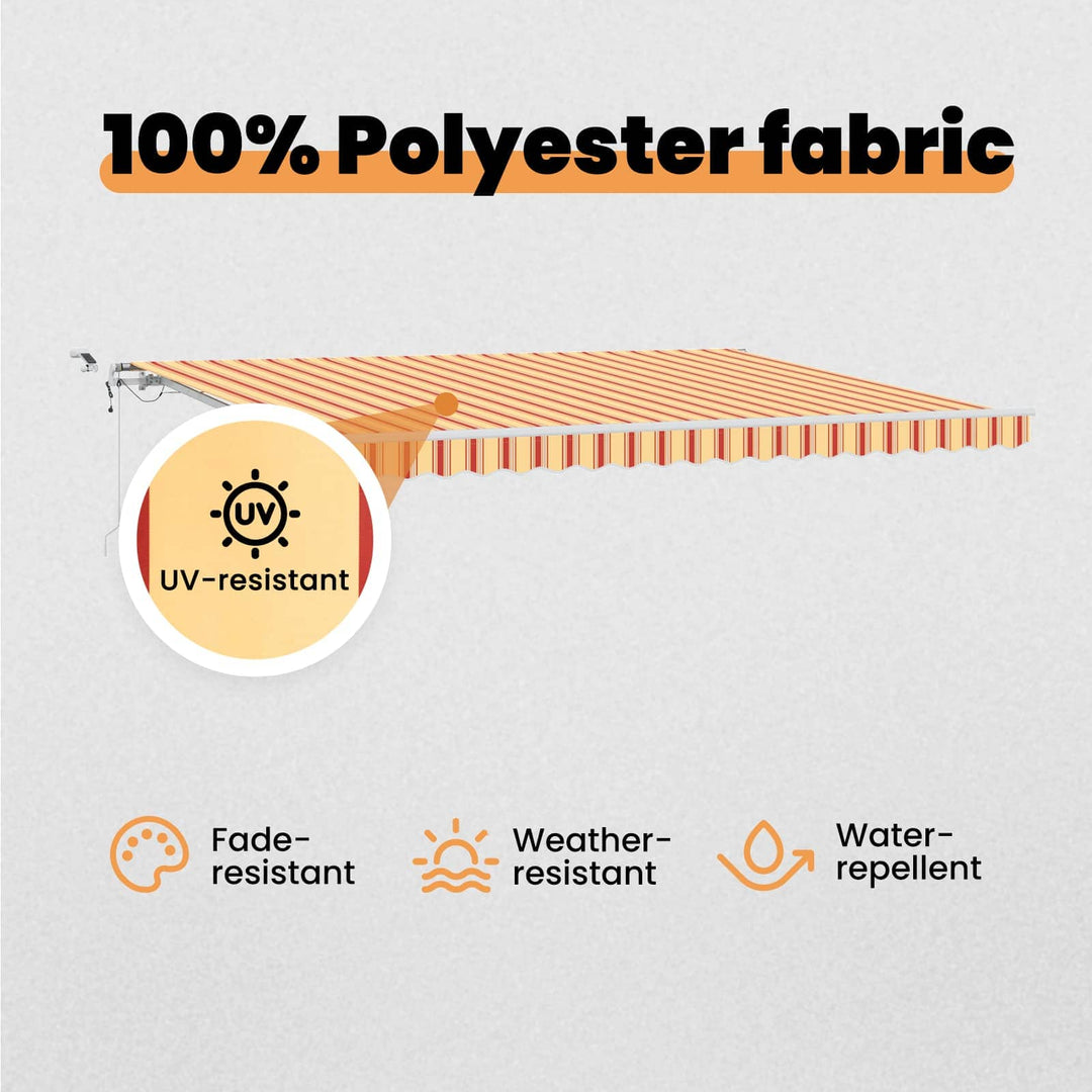 Udtrækkelig markise Gul og orange 450 × 300 cm Polyester