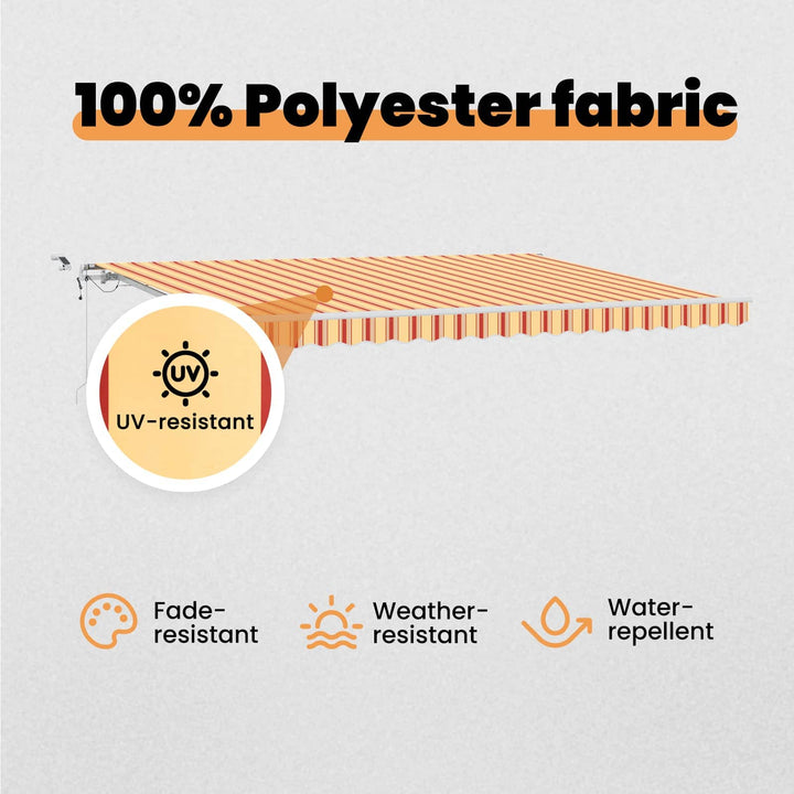 Udtrækkelig markise Gul og orange 450 × 300 cm Polyester