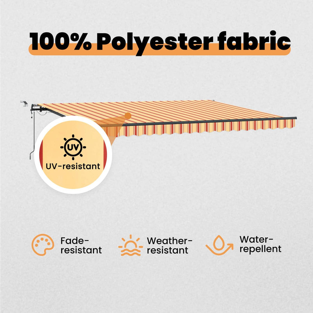 Udtrækkelig markise Gul og orange 450 × 300 cm Polyester