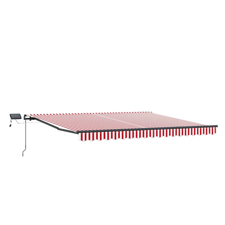 Udtrækkelig markise Rød og Hvid 450 × 300 cm Stof og aluminium