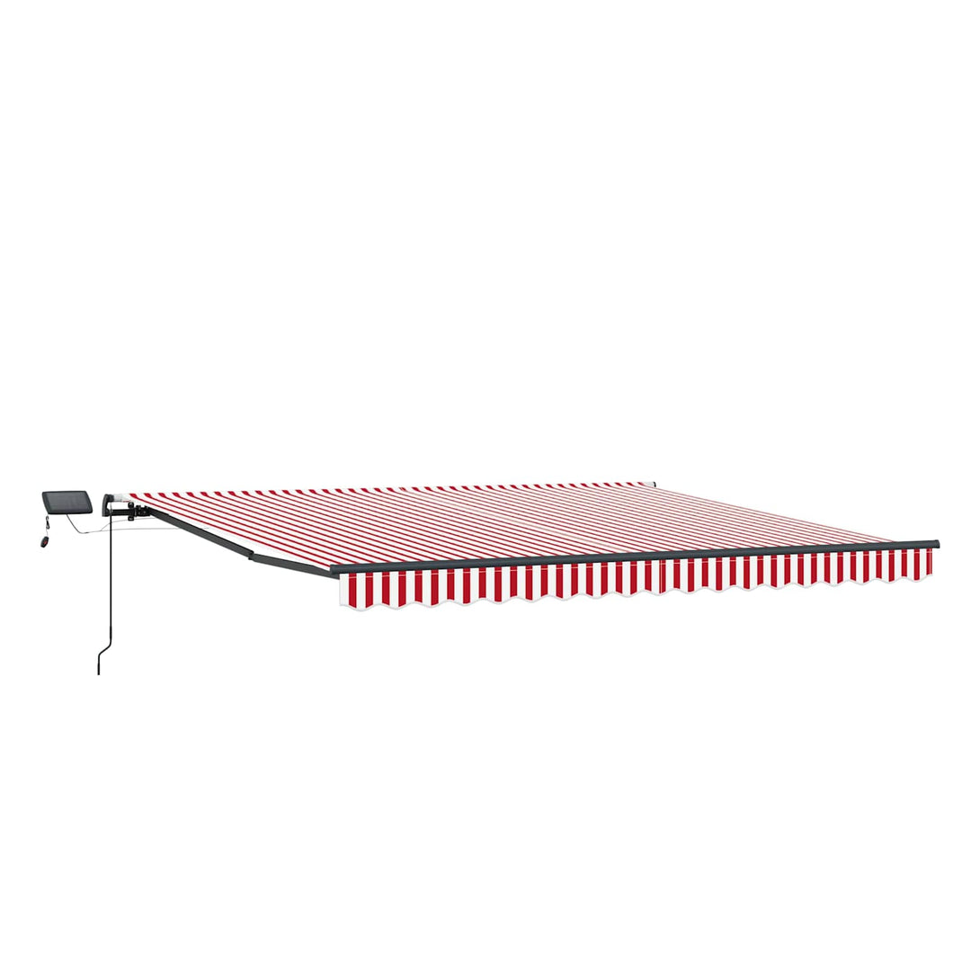 Udtrækkelig markise Rød og Hvid 450 × 300 cm Stof og aluminium