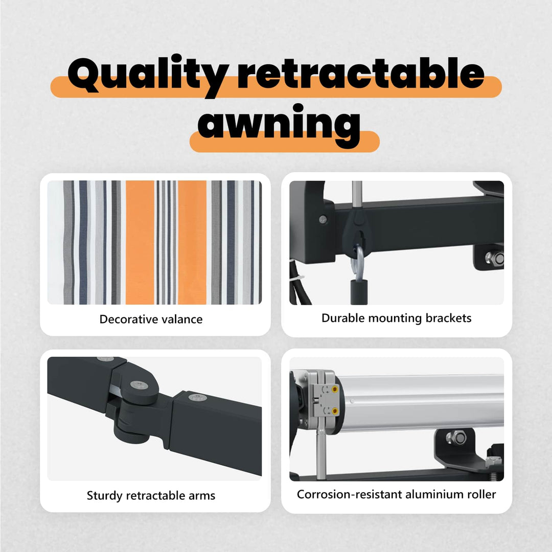 Udtrækkelig markise Flerfarvet 450 × 300 cm Stof og aluminium