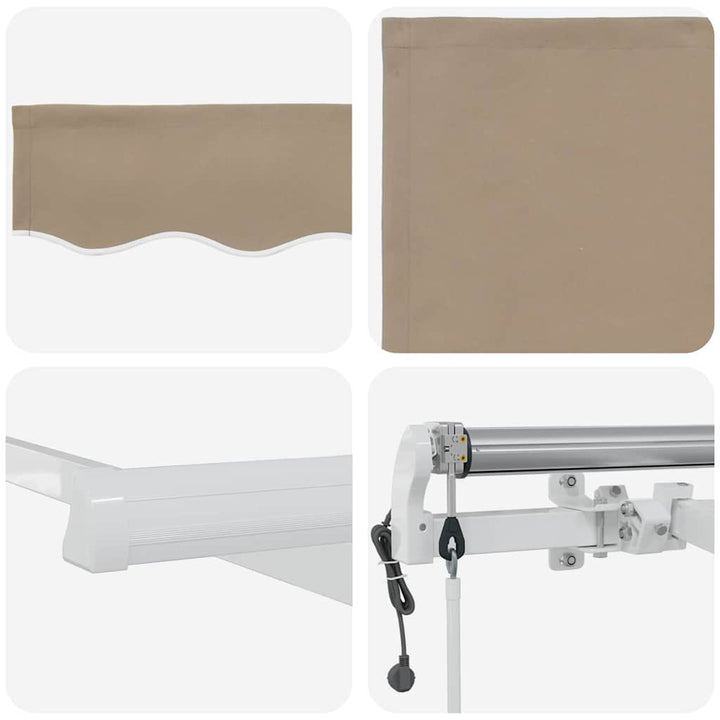 Udtrækkelig markise Beige 450 × 300 cm Stof og aluminium