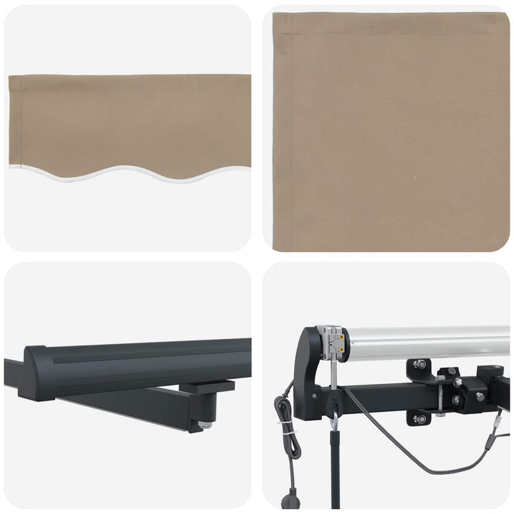 Udtrækkelig markise Beige 450 × 300 cm Polyester