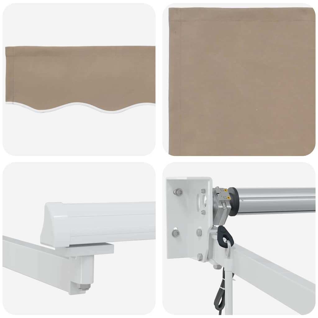 Udtrækkelig markise Beige 450 x 300 x 165 cm Polyester og metal
