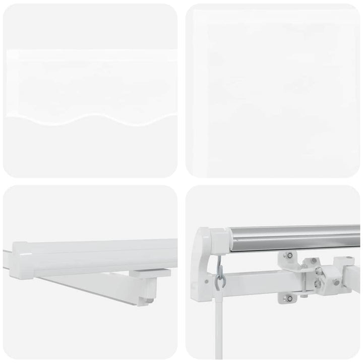 Udtrækkelig markise Hvid 450 × 300 cm Stof og aluminium