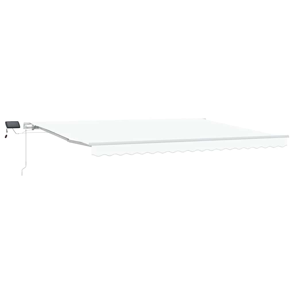 Udtrækkelig markise Hvid 450 × 300 cm Stof og aluminium