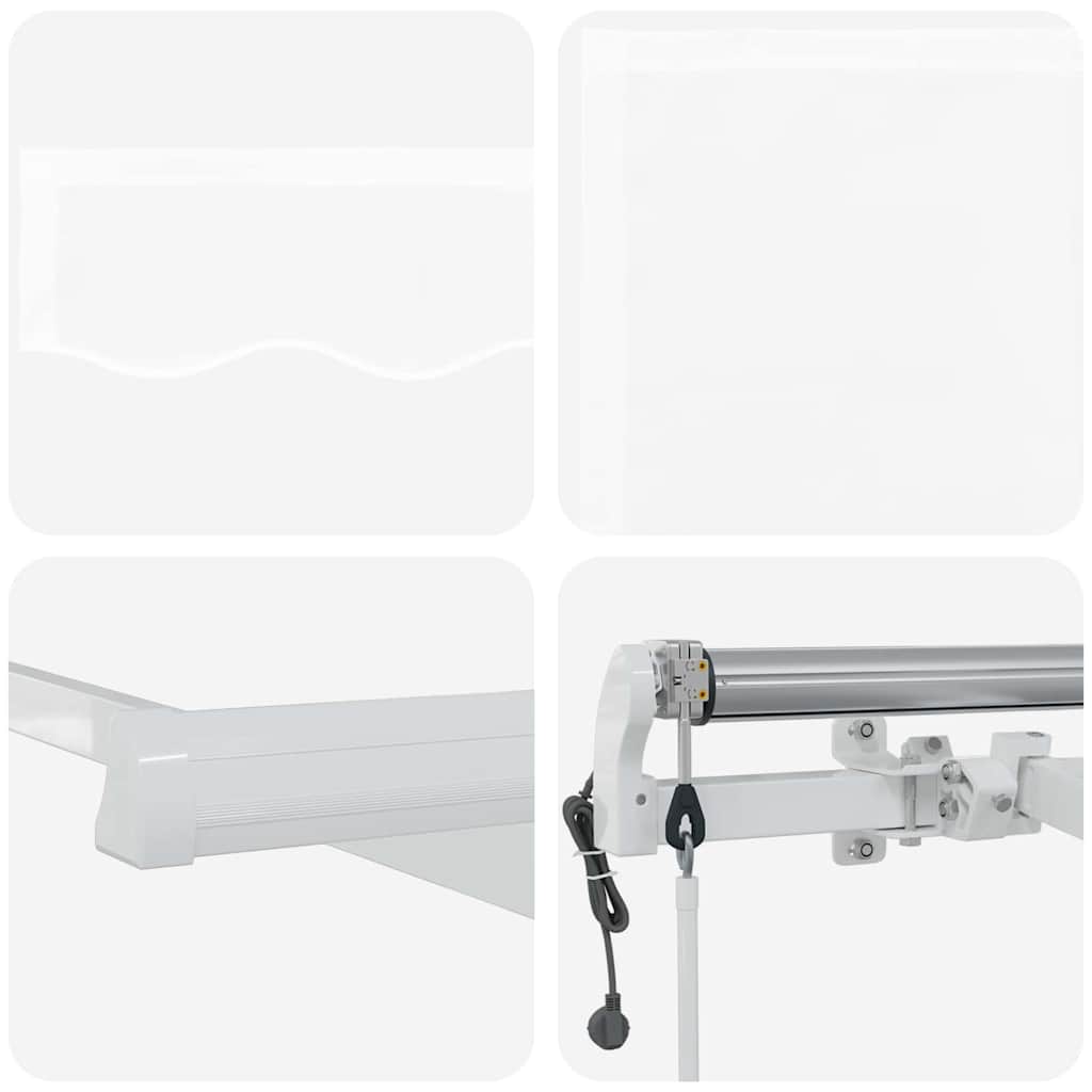 Udtrækkelig markise Hvid 450 × 300 cm Stof og aluminium
