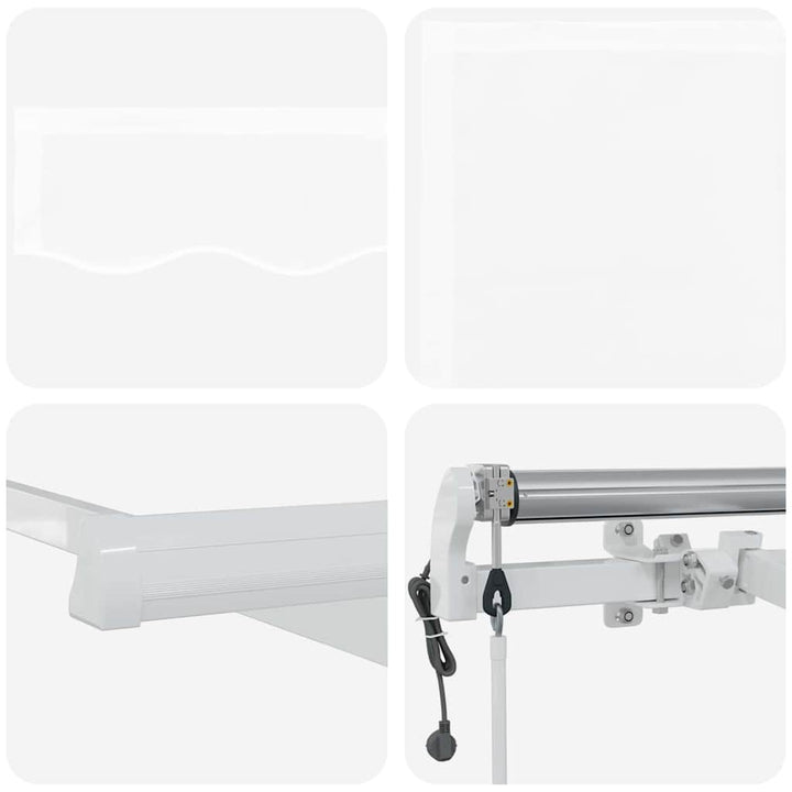 Udtrækkelig markise Hvid 450 × 300 cm Stof og aluminium