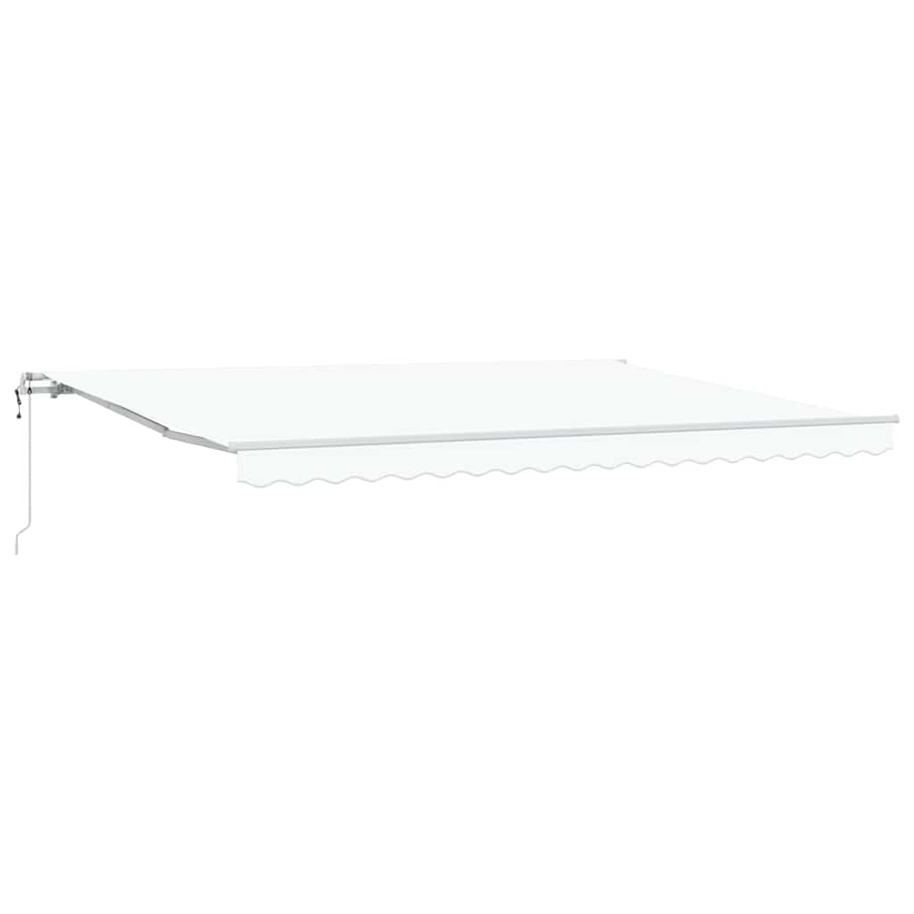 Udtrækkelig markise Hvid 450 × 300 cm Stof og aluminium