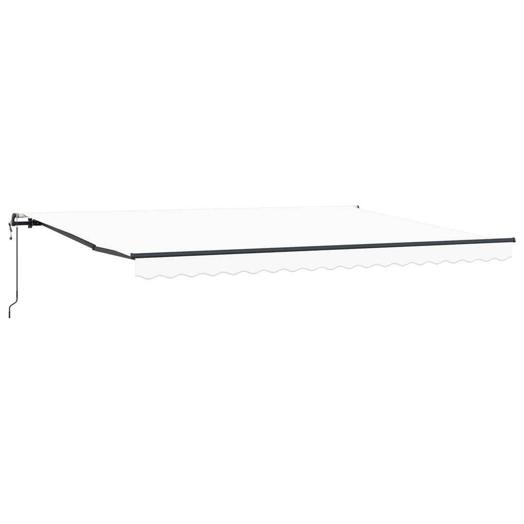 Udtrækkelig markise Hvid 450 × 300 cm Stof og aluminium