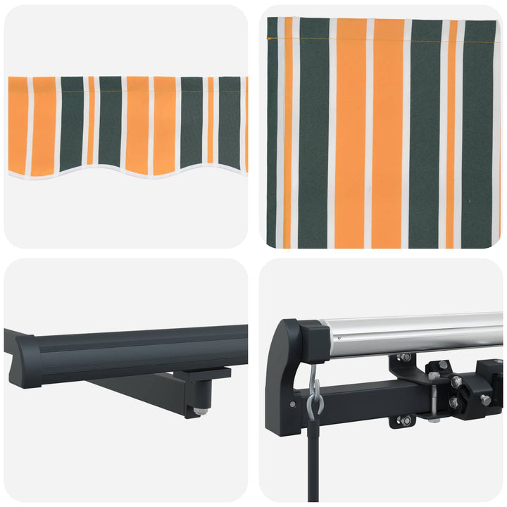 Utrækkelig Markise Grøn og gul 450 × 300 cm Polyester og Stål