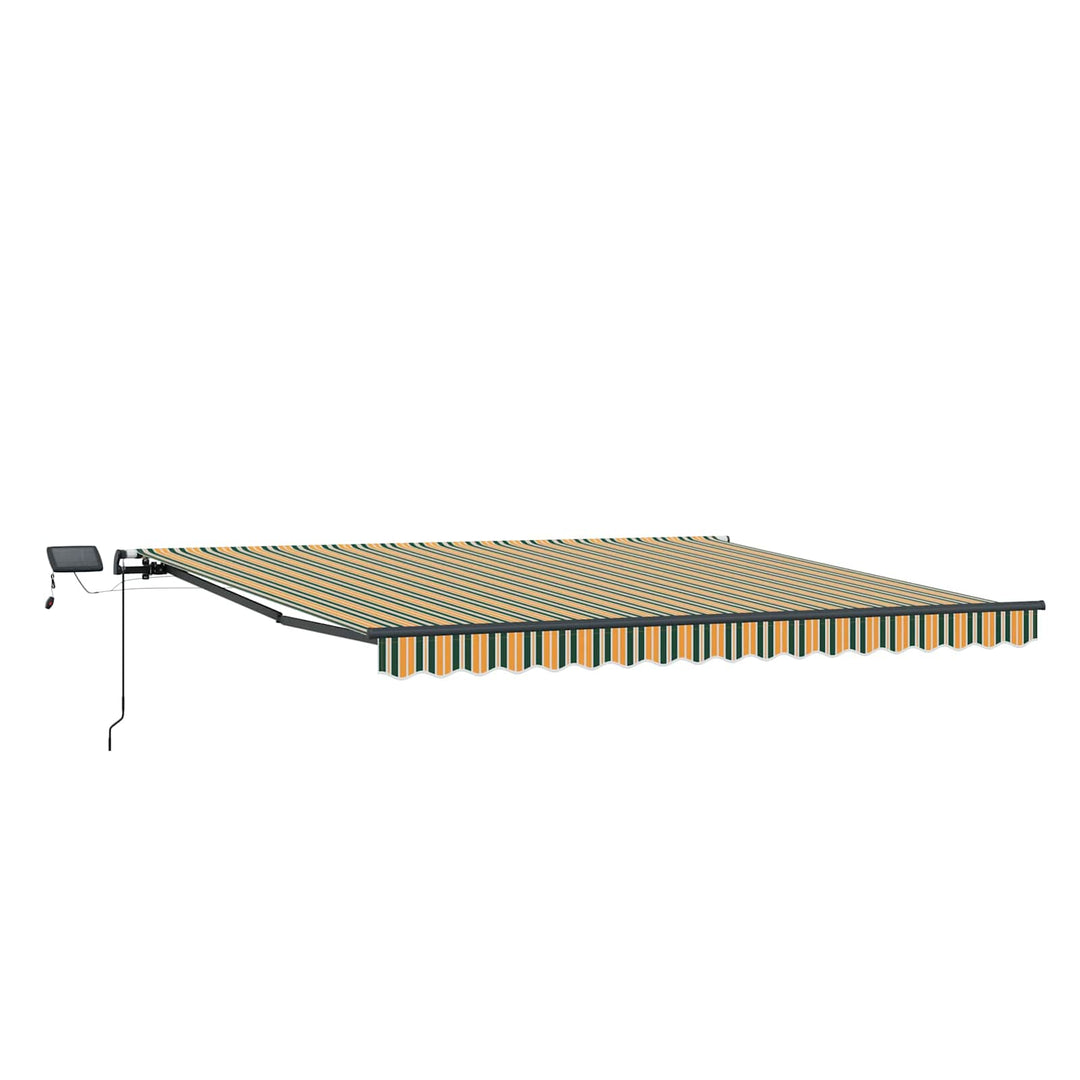 Udtrækkelig markise Grøn og gul 450 × 300 cm Stof og aluminium