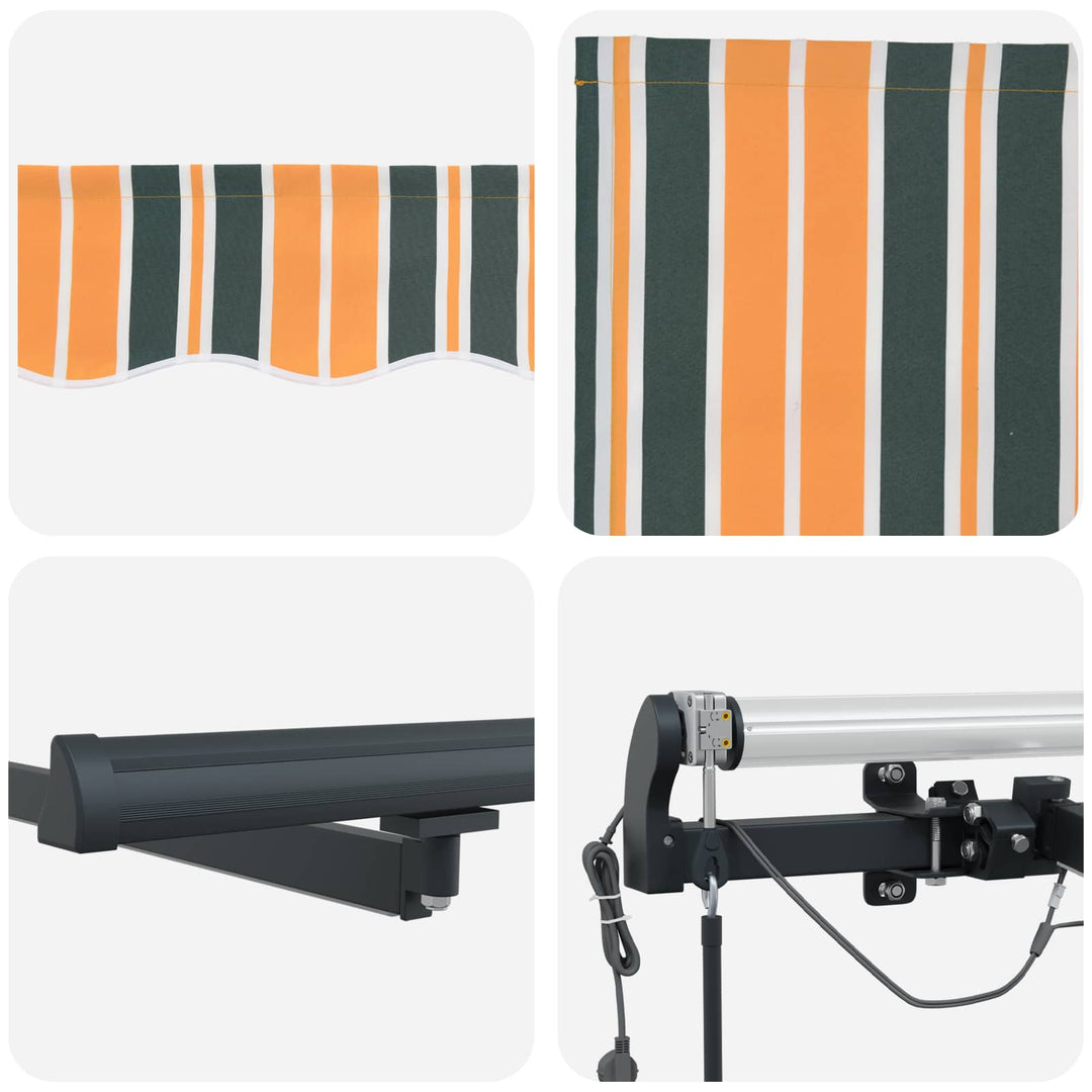Markiseduge Grøn og gul 450 × 300 cm Polyester