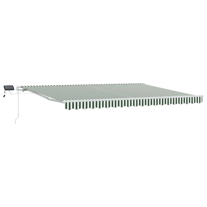 Udtrækkelig markise Grøn og Hvid 450 × 300 cm Stof og aluminium