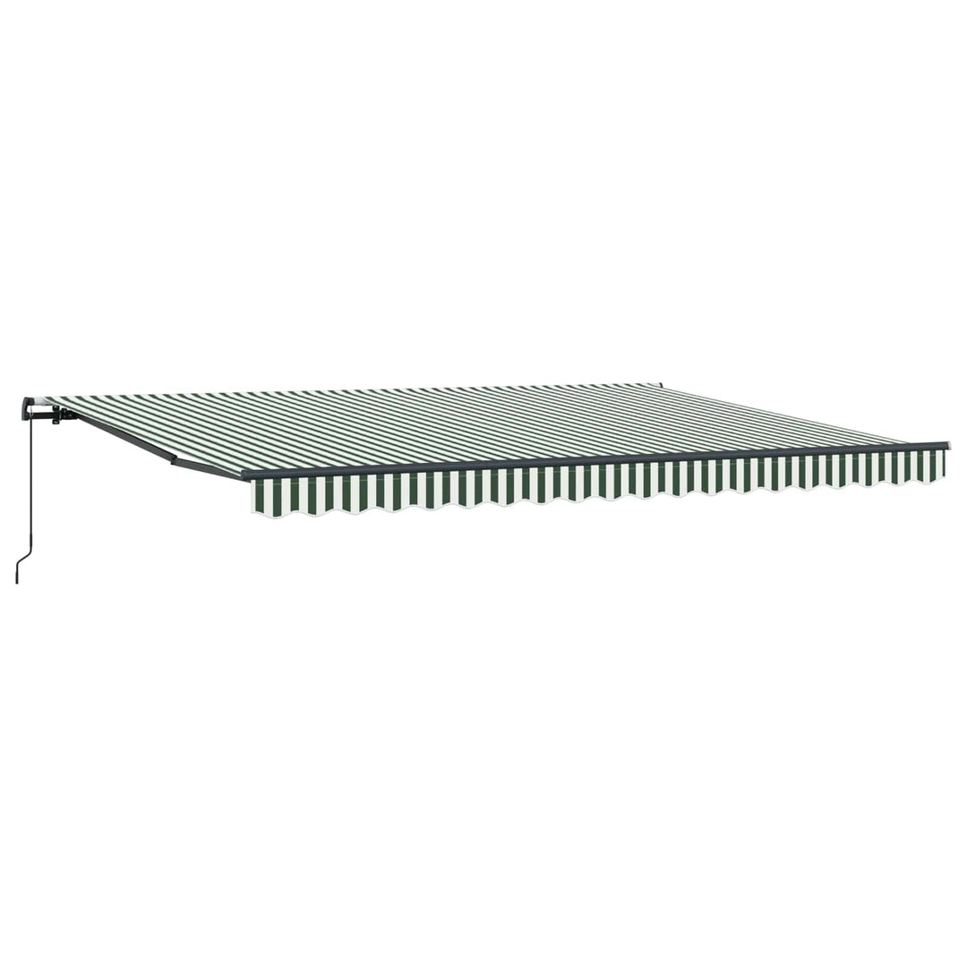 Udtrækkelig markise Grøn og Hvid 450 × 300 cm