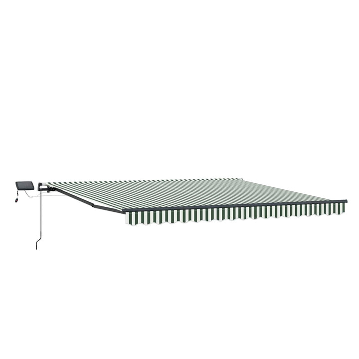 Udtrækkelig markise Grøn og Hvid 450 × 300 cm Stof og aluminium