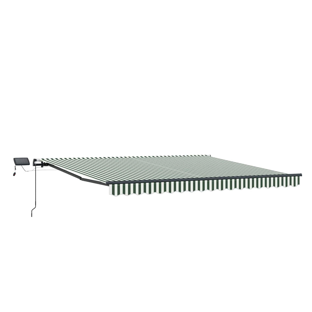 Udtrækkelig markise Grøn og Hvid 450 × 300 cm Stof og aluminium
