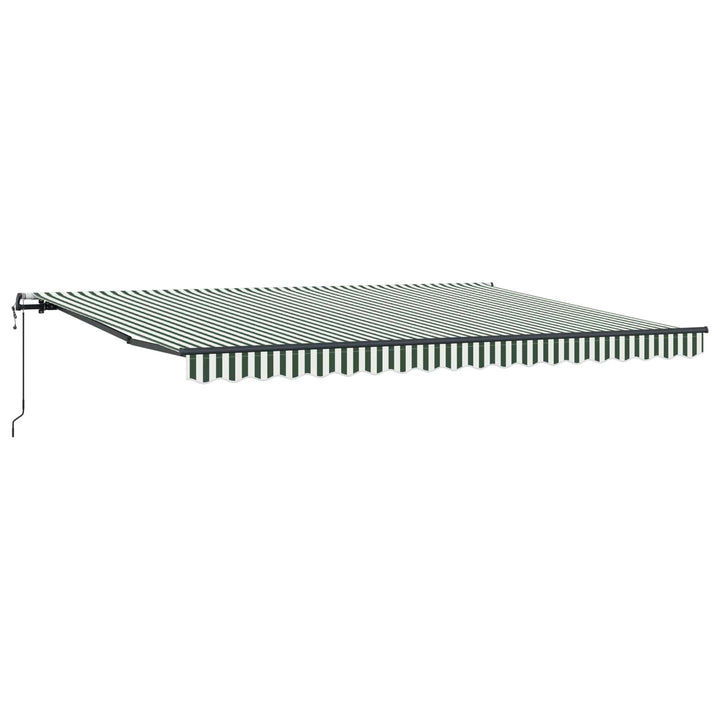 Udtrækkelig markise Grøn og Hvid 450 × 300 cm Stof og aluminium