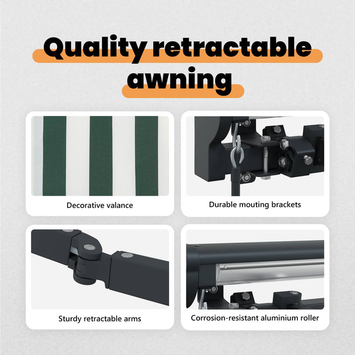 Markiseramme Grøn og Hvid 450 × 300 cm