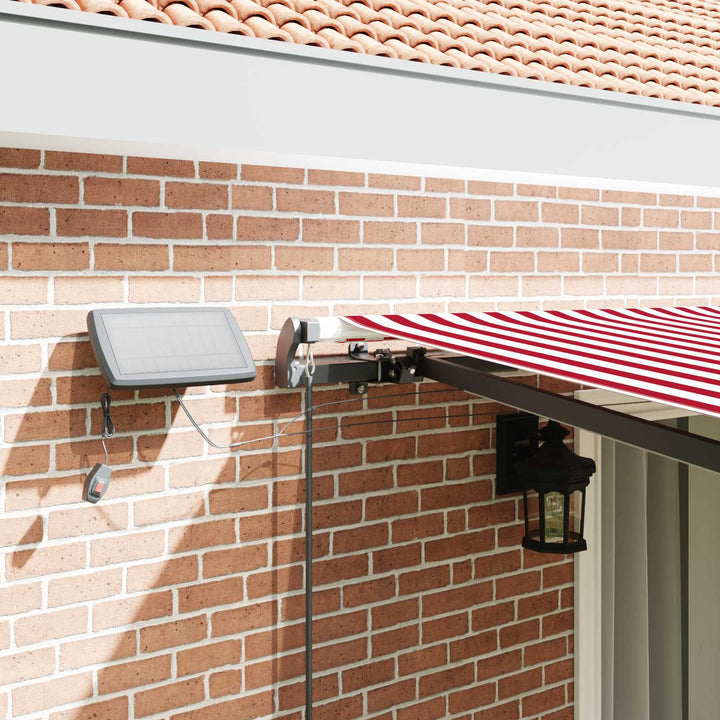 Udtrækkelig markise Rød og Hvid 450 × 350 cm Stof og aluminium
