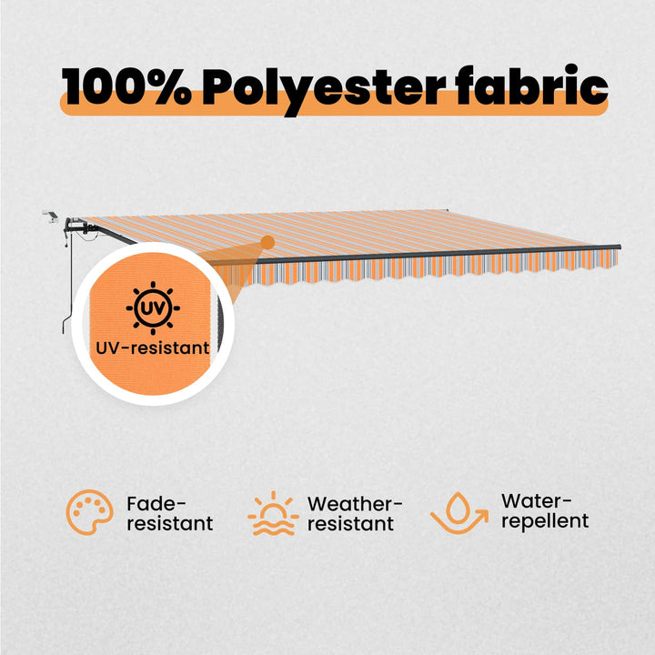 Udtrækkelig markise Flerfarvet 450 × 350 cm Polyester