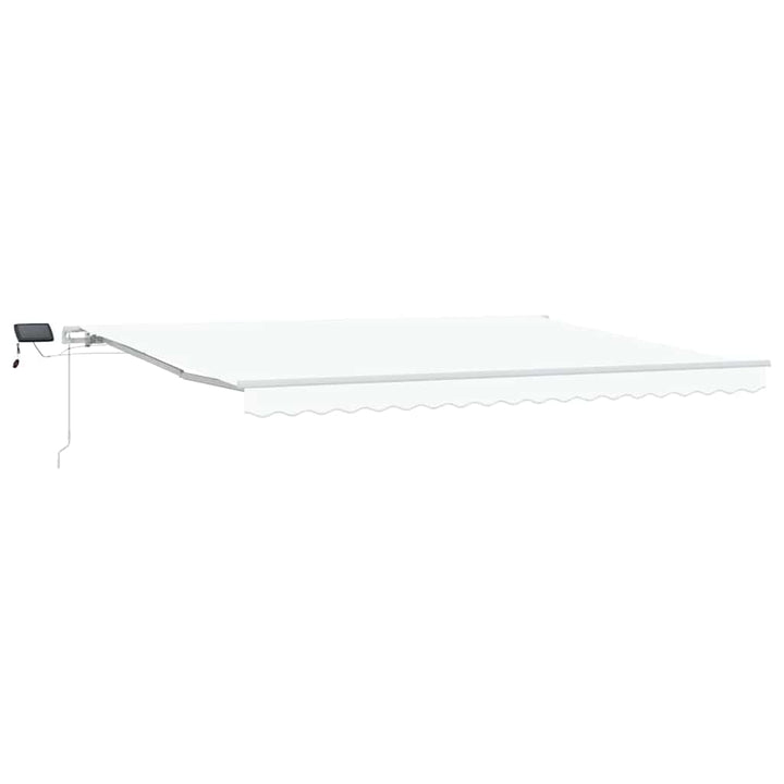 Udtrækkelig markise Hvid 450 × 350 cm Stof og aluminium