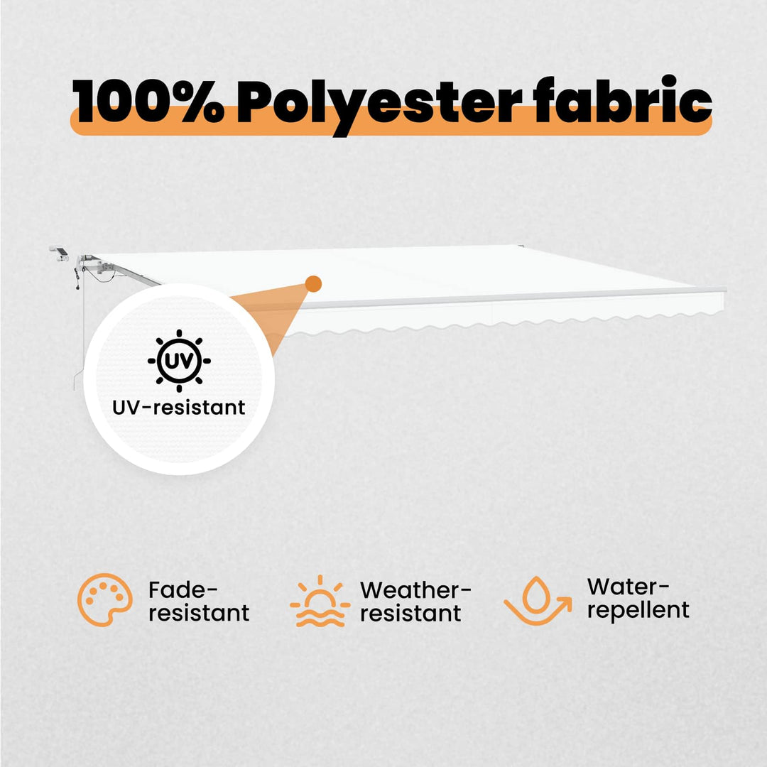 Udtrækkelig markise Hvid 450 × 350 cm Polyester