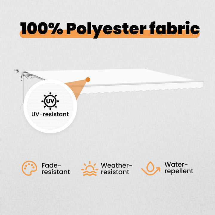 Udtrækkelig markise Hvid 450 × 350 cm Polyester