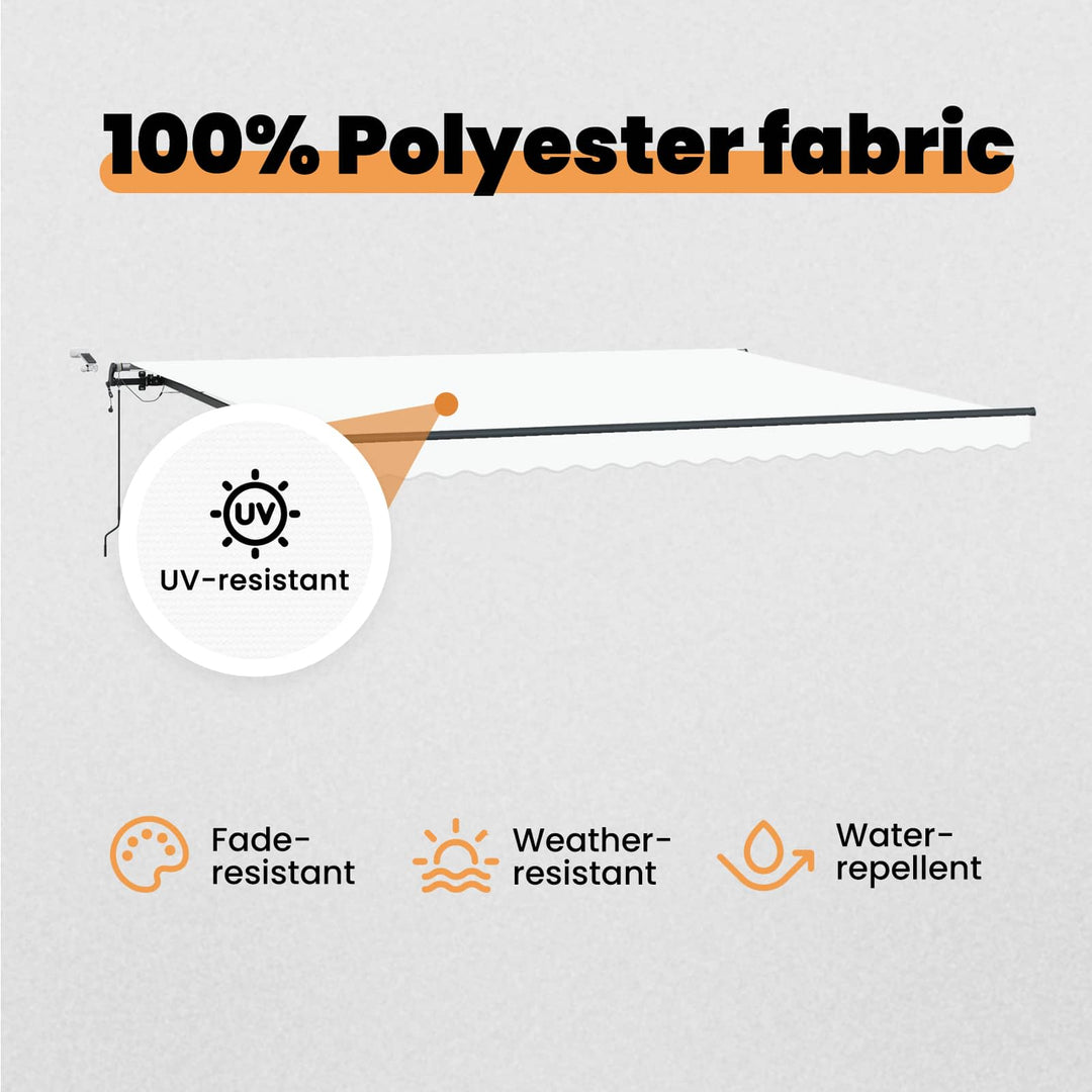 Udtrækkelig markise Hvid 450 × 350 cm Polyester