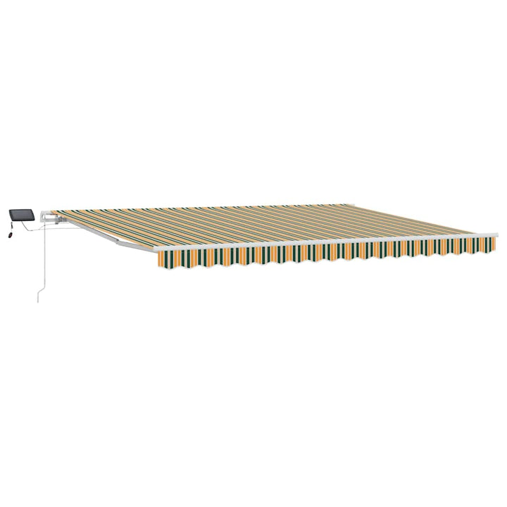 Udtrækkelig markise Grøn og gul 450 × 350 cm Stof og aluminium