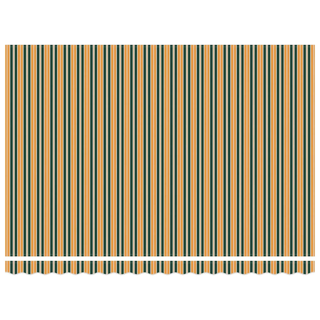 Udtrækkelig markise Grøn og gul 450 × 350 cm Stof og aluminium