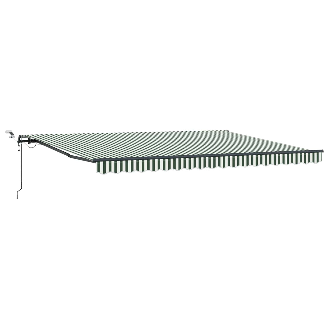 Udtrækkelig markise Grøn og Hvid 450 × 350 cm Polyester
