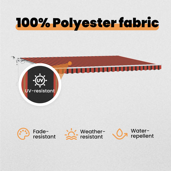 Udtrækkelig markise Orange og Brun 500 × 300 cm Polyester
